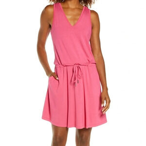 Sweaty Betty Take It Easy Drop Waist Dress Tayberry Pink Size Medium